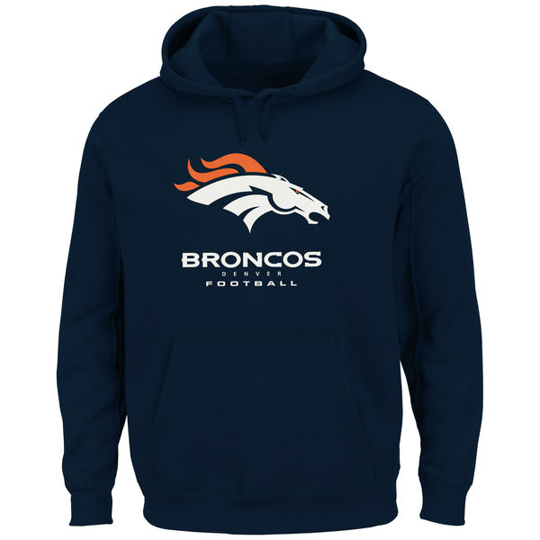 Men Denver Broncos Critical Victory Pullover Hoodie Navy Blue->denver broncos->NFL Jersey